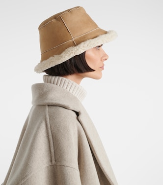 Reversible shearling bucket hat | Brunello Cucinelli