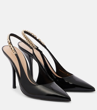 Gucci Signoria patent leather slingback pumps | Gucci