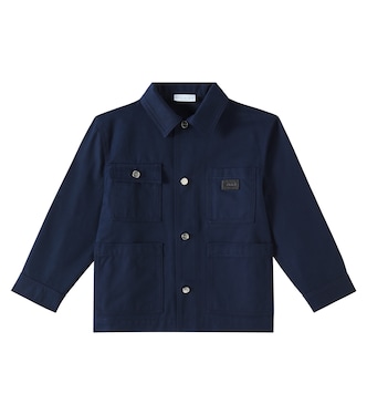 Leather-trimmed cotton jacket | Gucci Kids