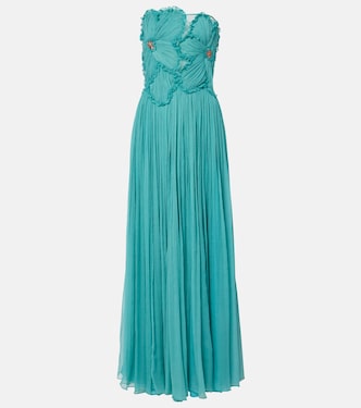 Abito lungo Adamaris in chiffon di misto seta | Costarellos