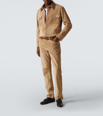 Pantaloni regular Anthony in suede | Gabriela Hearst