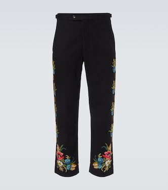 Gerade Hose Beaded Aquitaine aus Wolle | Bode
