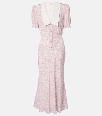 Flower silk midi dress | Alessandra Rich