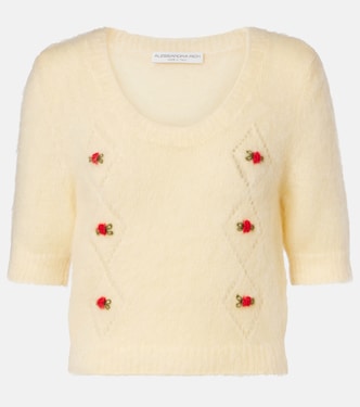 Embroidered mohair-blend sweater | Alessandra Rich