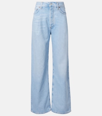 Franka pleated mid-rise wide-leg jeans | Agolde