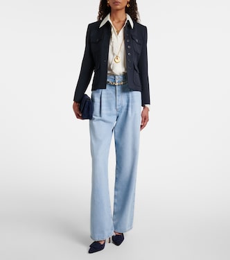 Franka pleated mid-rise wide-leg jeans | Agolde