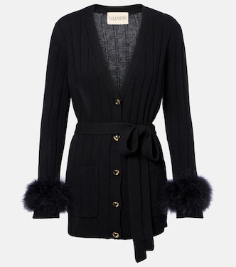 Cardigan aus Schurwolle mit Federn | Valentino