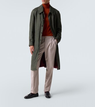 Herringbone virgin wool coat | Rubinacci