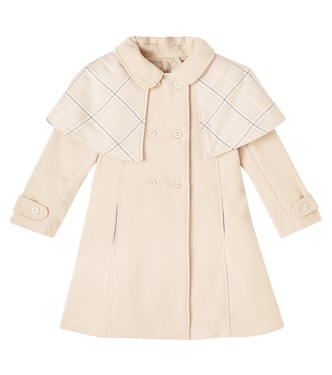 Cape-detail plaid coat | Patachou