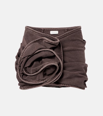 Floral-appliqué denim miniskirt  | Magda Butrym