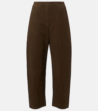 Chloe high-rise cotton canvas barrel-leg pants | Leset