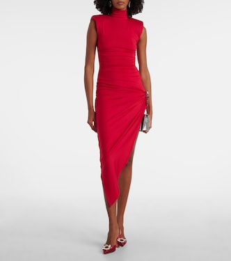 Asymmetric embellished midi dress | Area