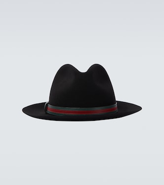 Chapeau panama Web Stripe en laine | Gucci