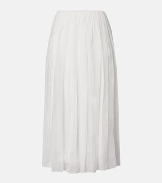 Cotton and tulle midi skirt | Brunello Cucinelli