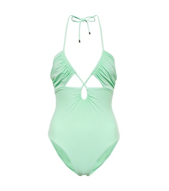 Cutout halterneck swimsuit | Self-Portrait