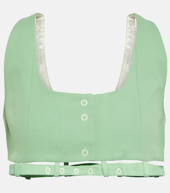 Cropped-Top aus Baumwoll-Canvas | Ganni