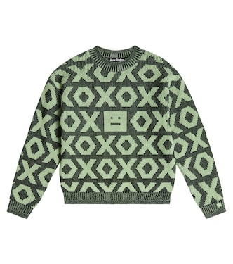 Pullover in lana e cotone con logo | Acne Studios Kids