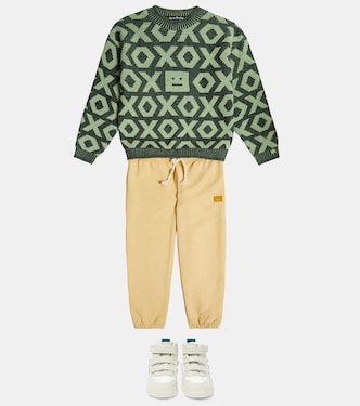 Pullover in lana e cotone con logo | Acne Studios Kids