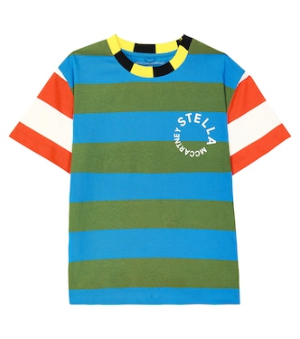 Camiseta en mezcla de algodón a rayas | Stella McCartney Kids