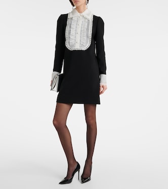 Vestido corto de crepé con organza | Dolce&Gabbana