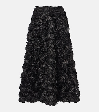 Sun floral-appliqué high-rise maxi skirt | Rotate