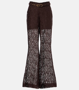 Pantalones flared de encaje | Zimmermann