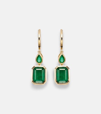Boucles d'oreilles Illusion en or 18 ct et émeraudes | Shay Jewelry