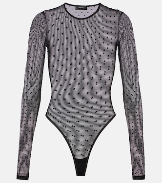Body in mesh trasparente a pois | Wardrobe.NYC