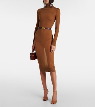 Robe midi à col roulé | Saint Laurent