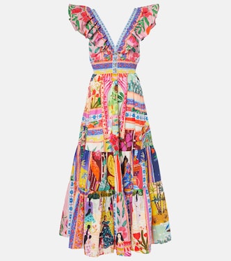 Verziertes Maxikleid aus Baumwolle | Camilla