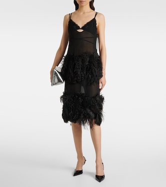 Midikleid mit Federn | The Attico