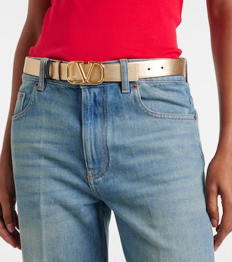VLogo metallic leather belt | Valentino Garavani