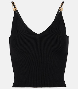 Top Safety Pin aus Rippstrick | Versace