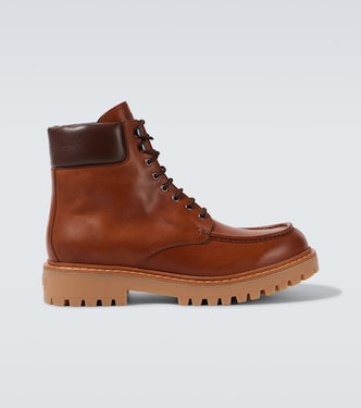 Leather lace-up boots | Prada