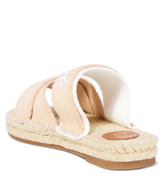 Logo canvas espadrille slides | Chloé Kids