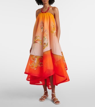 Neptuna printed asymmetric silk gown | Alémais