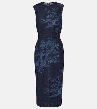 Besticktes Midikleid aus Baumwoll-Denim | Erdem
