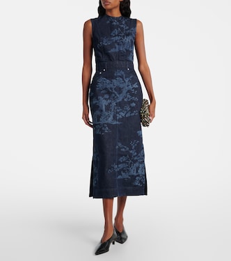 Besticktes Midikleid aus Baumwoll-Denim | Erdem