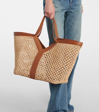 Cabas Y en raphia et cuir | Saint Laurent