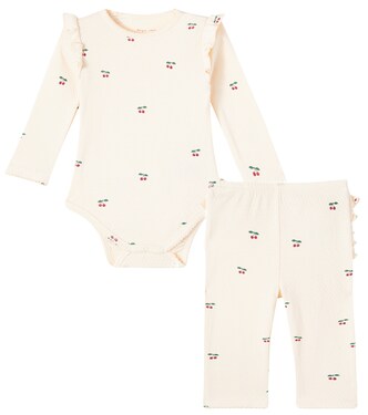 Baby Sui ruffled cotton playsuit and pants set | Konges Sløjd