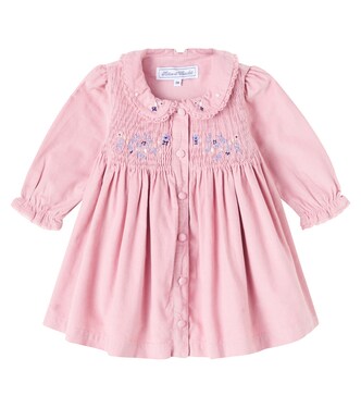 Baby Kleid aus Baumwoll-Cord mit Häkelstrick | Tartine et Chocolat