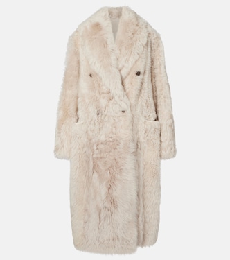 Double-breasted shearling coat | Brunello Cucinelli