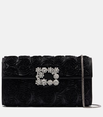 Embellished embellished satin clutch | Roger Vivier
