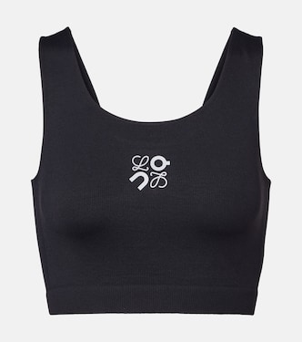 x On ribbed-knit sports bra | Loewe