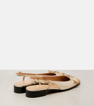 Valet Du Roi金属感皮革芭蕾舞平底鞋 | Valentino Garavani