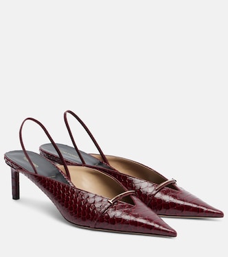 Croc-effect leather slingback pumps | Tom Ford