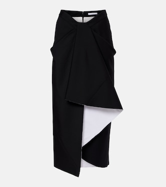 Draped wool and mohair midi skirt | Givenchy