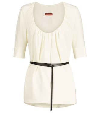 Nika belted crêpe top | Altuzarra