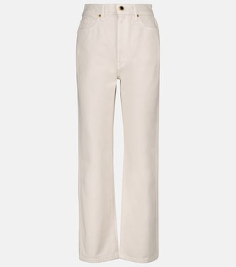 Jeans rectos Abigail de tiro alto cropped | Khaite
