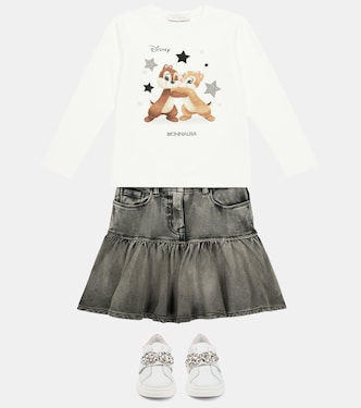 x Disney® printed cotton-blend T-shirt | Monnalisa
